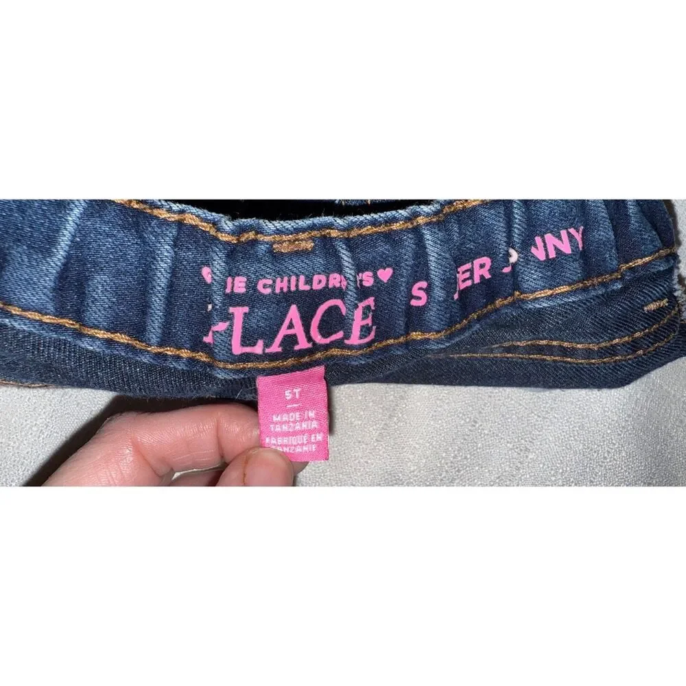The Children's Place Girls Dark Wash Super Skinny Jeans Size 5T Stretch NO FLAWS